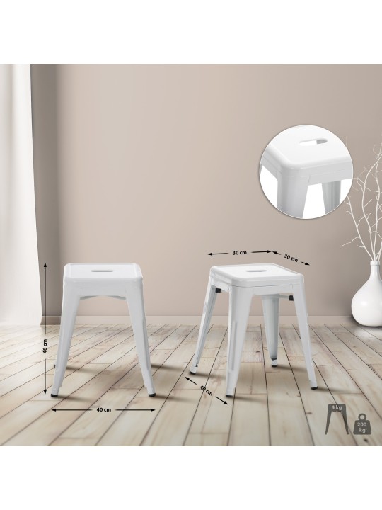 Tabouret Armin, blanc