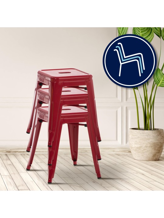 Tabouret Armin, rouge