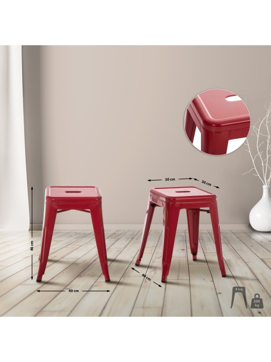Tabouret Armin, rouge
