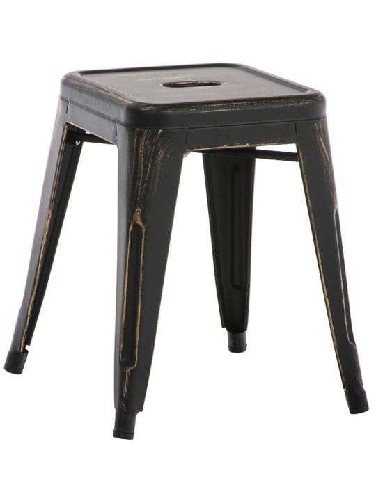 Tabouret Armin antique, noir-or Tabouret Armin antique, noir-or