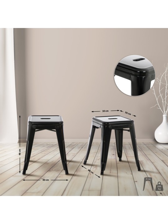 Tabouret Armin, noir