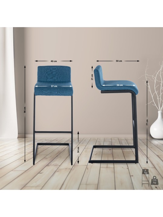 Tabouret de bar Newport tissu B, bleu Tabouret de bar Newport tissu B, bleu