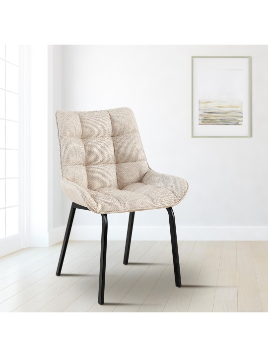 Chaise Saranda tissu, ivoire