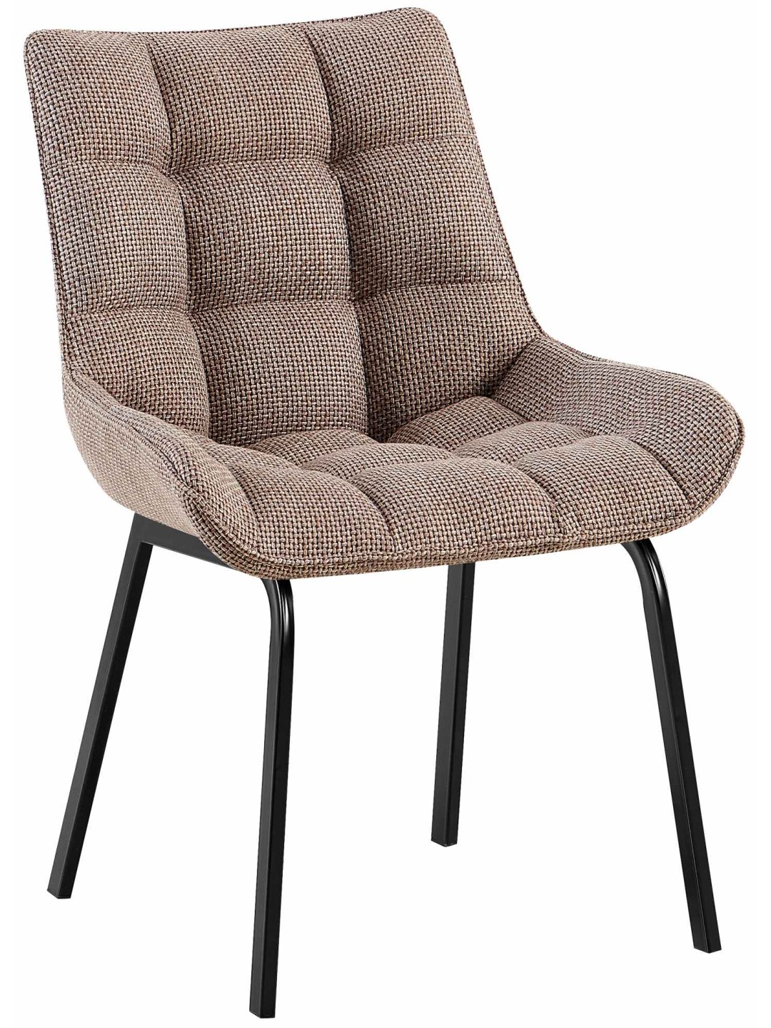 Chaise Saranda tissu, terre brune