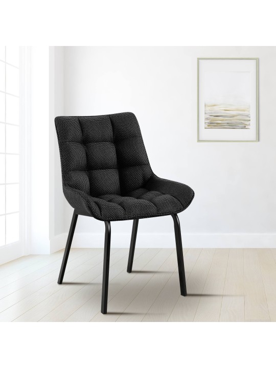 Chaise Saranda tissu, gris titane