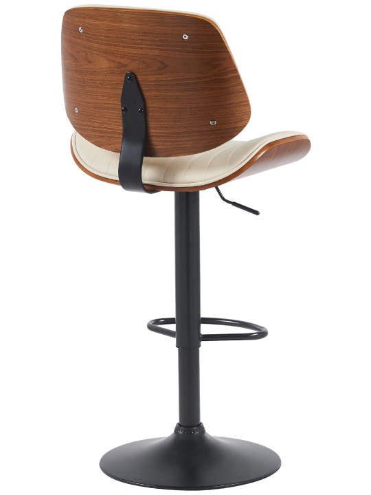 Tabouret de bar Clawson simili cuir, noyer/crème