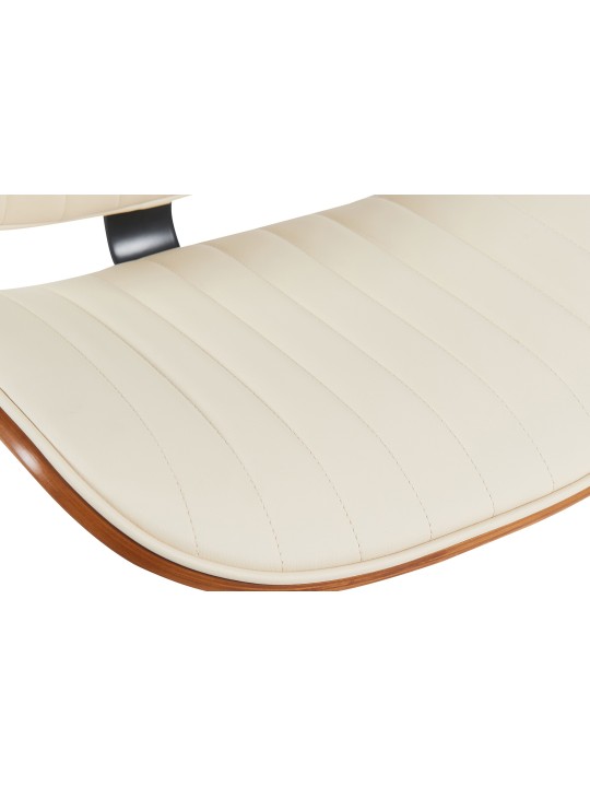 Tabouret de bar Clawson simili cuir, noyer/crème