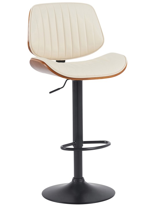 Tabouret de bar Clawson simili cuir, noyer/crème