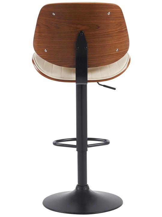 Tabouret de bar Clawson simili cuir, noyer/crème