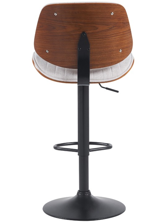 Tabouret de bar Clawson tissu, noyer/crème