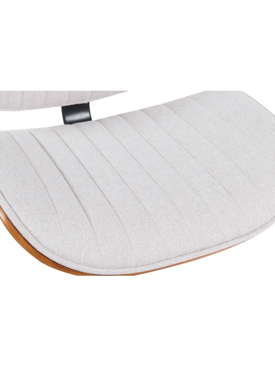 Tabouret de bar Clawson tissu, noyer/crème