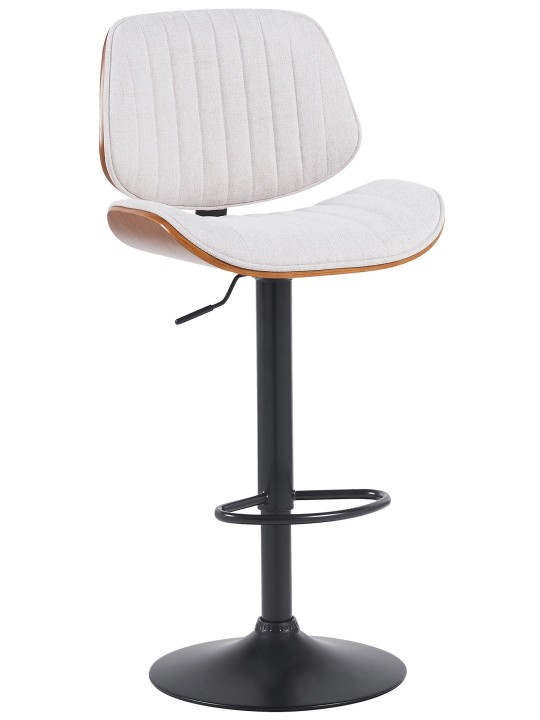 Tabouret de bar Clawson tissu, noyer/crème