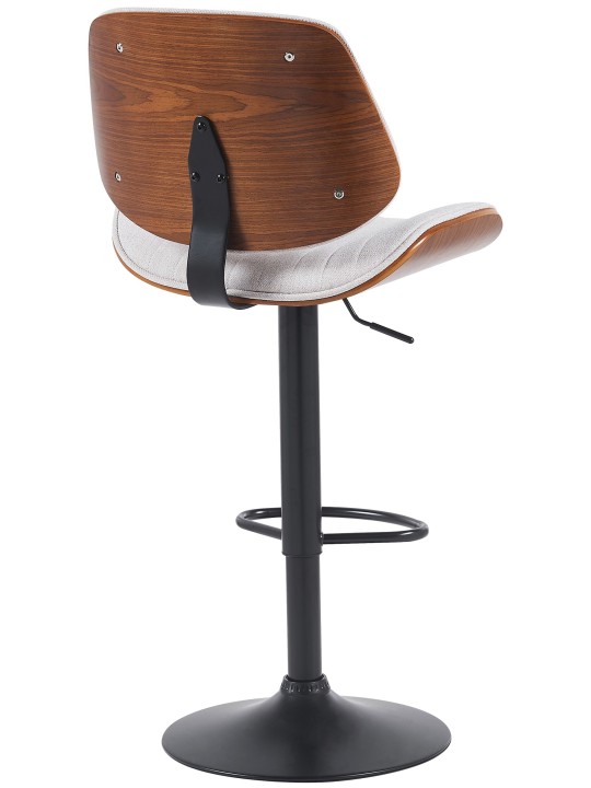 Tabouret de bar Clawson tissu, noyer/crème