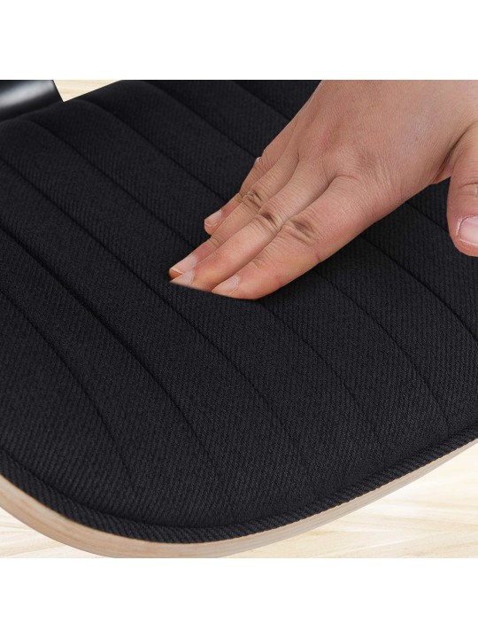 Tabouret de bar Clawson tissu chrome, naturel/noir