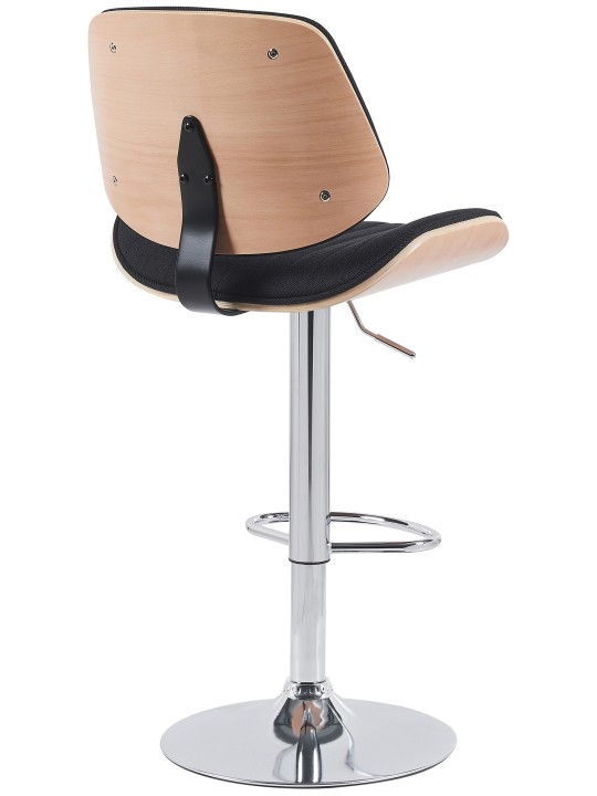 Tabouret de bar Clawson tissu chrome, naturel/noir