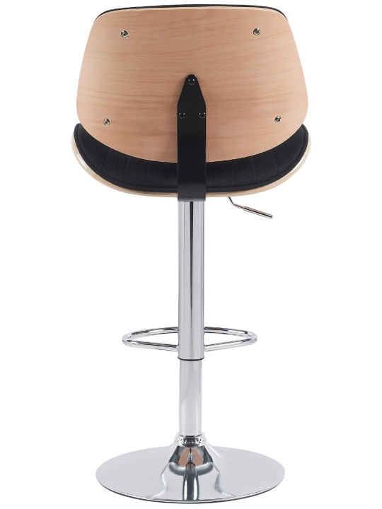 Tabouret de bar Clawson tissu chrome, naturel/noir