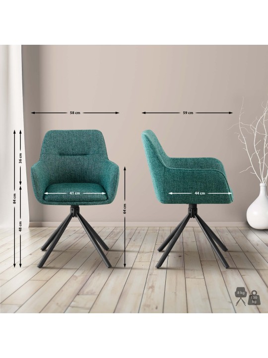 Chaise Tipton tissu, vert foncé