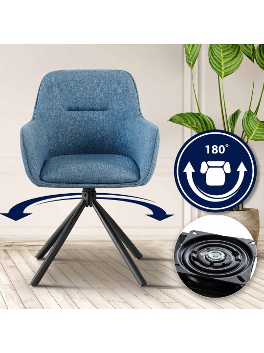 Chaise Tipton tissu, bleu