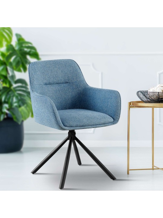 Chaise Tipton tissu, bleu