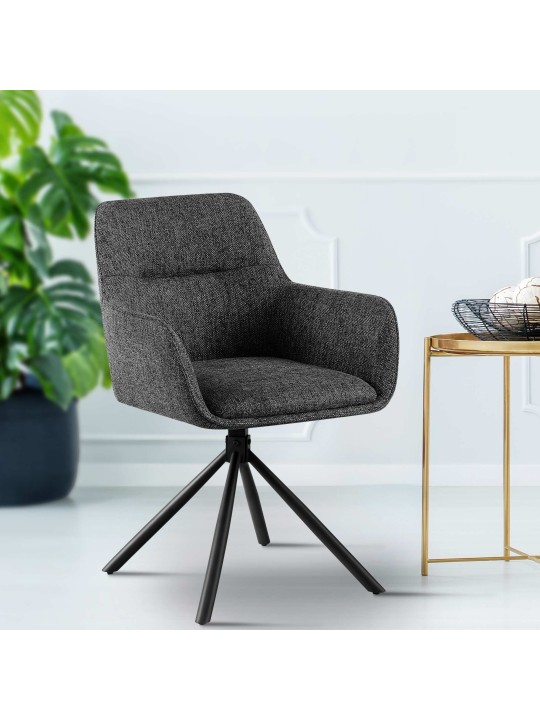 Chaise Tipton tissu, gris foncé