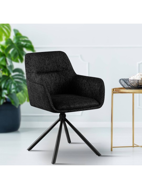 Chaise Tipton tissu, noir