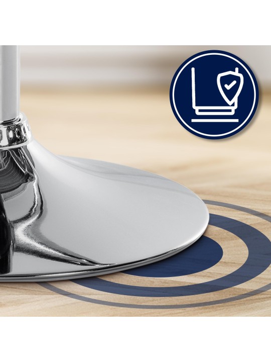 Tabouret de bar Olinda velours chrome, bleu