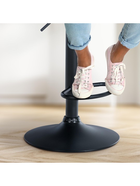 Tabouret de bar Olinda velours, noir