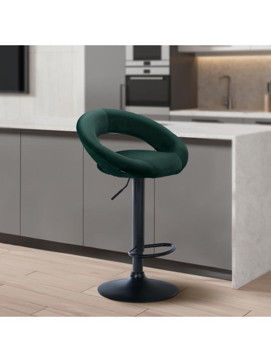 Tabouret de bar Olinda velours, vert Tabouret de bar Olinda velours, vert