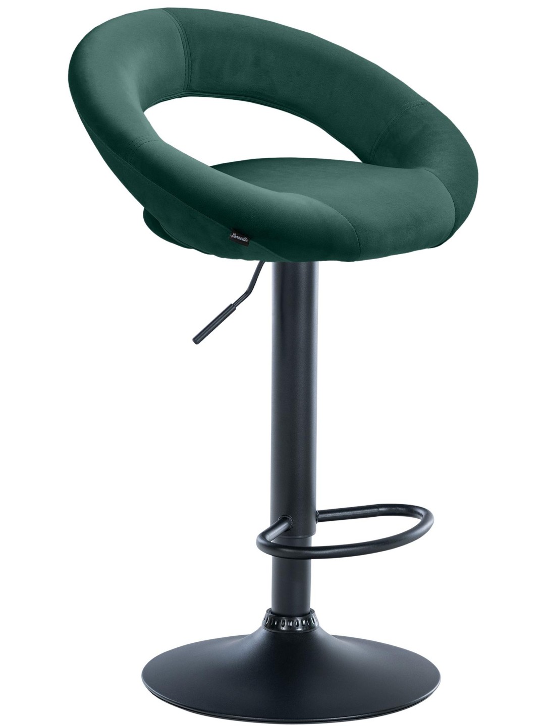 Tabouret de bar Olinda velours, vert