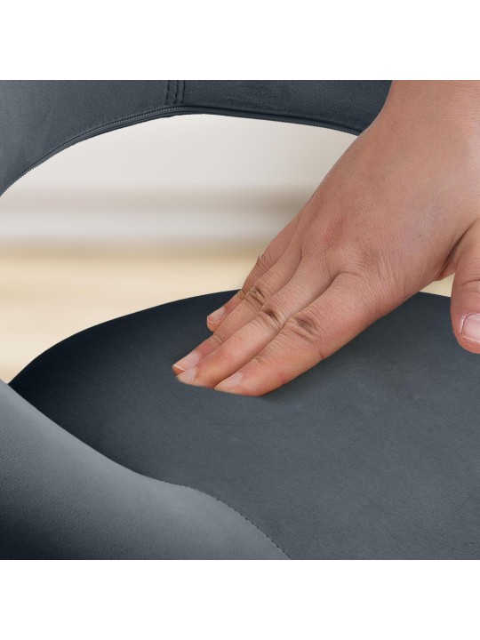 Tabouret de bar Olinda velours, gris foncé