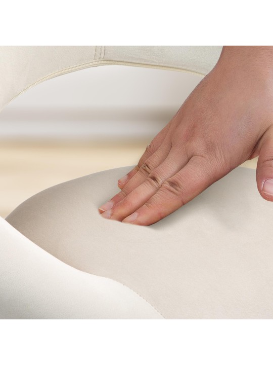 Tabouret de bar Olinda velours, crème