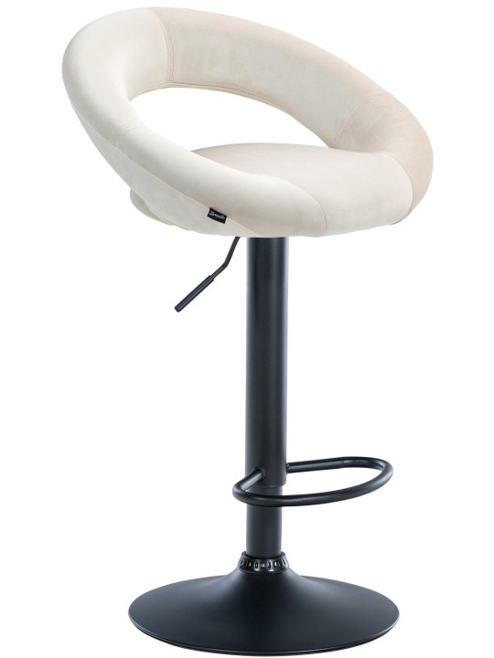 Tabouret de bar Olinda velours, crème