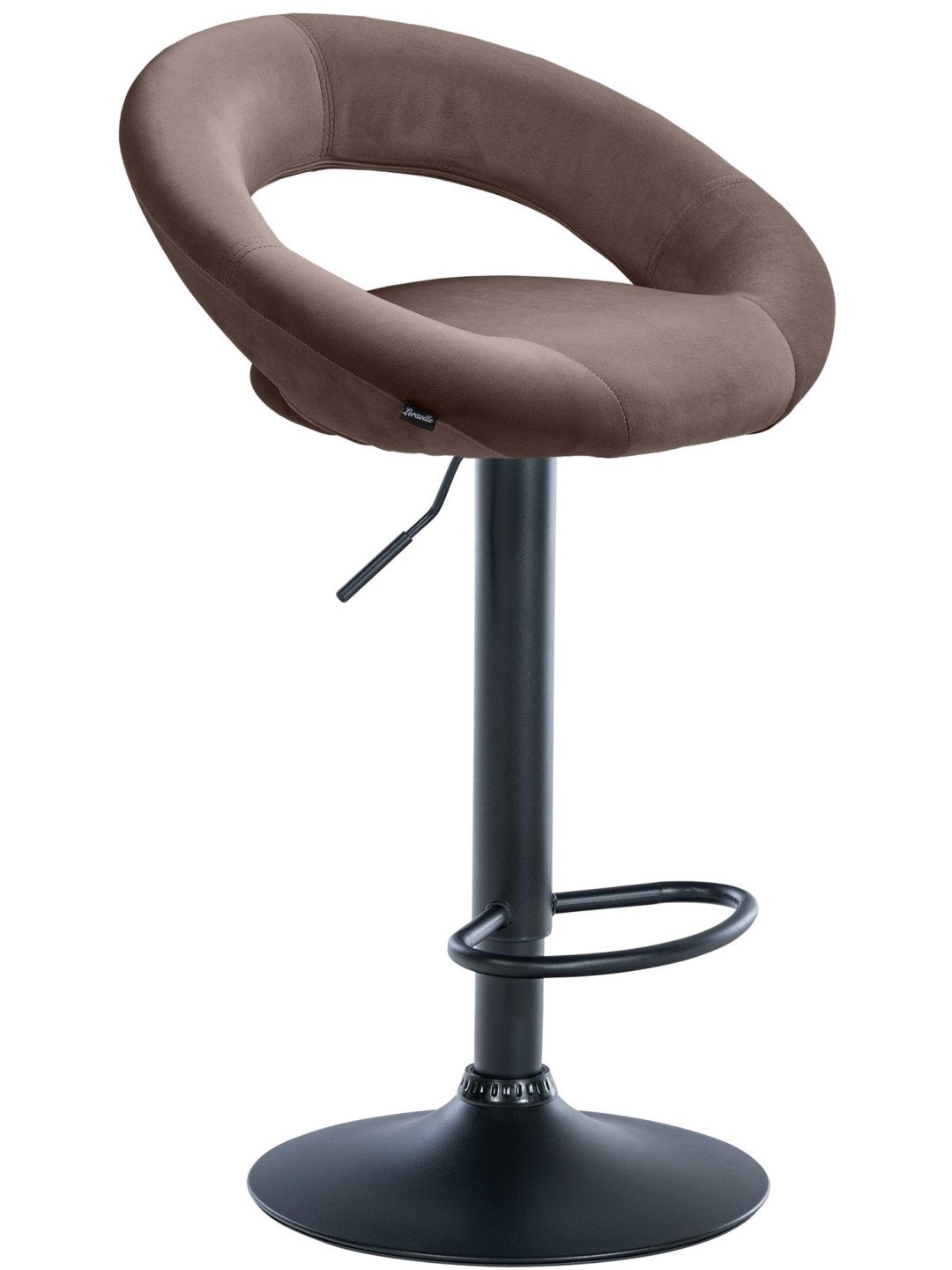 Tabouret de bar Olinda velours, brun
