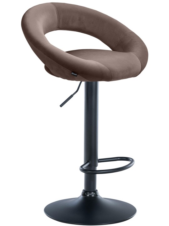 Tabouret de bar Olinda velours, brun