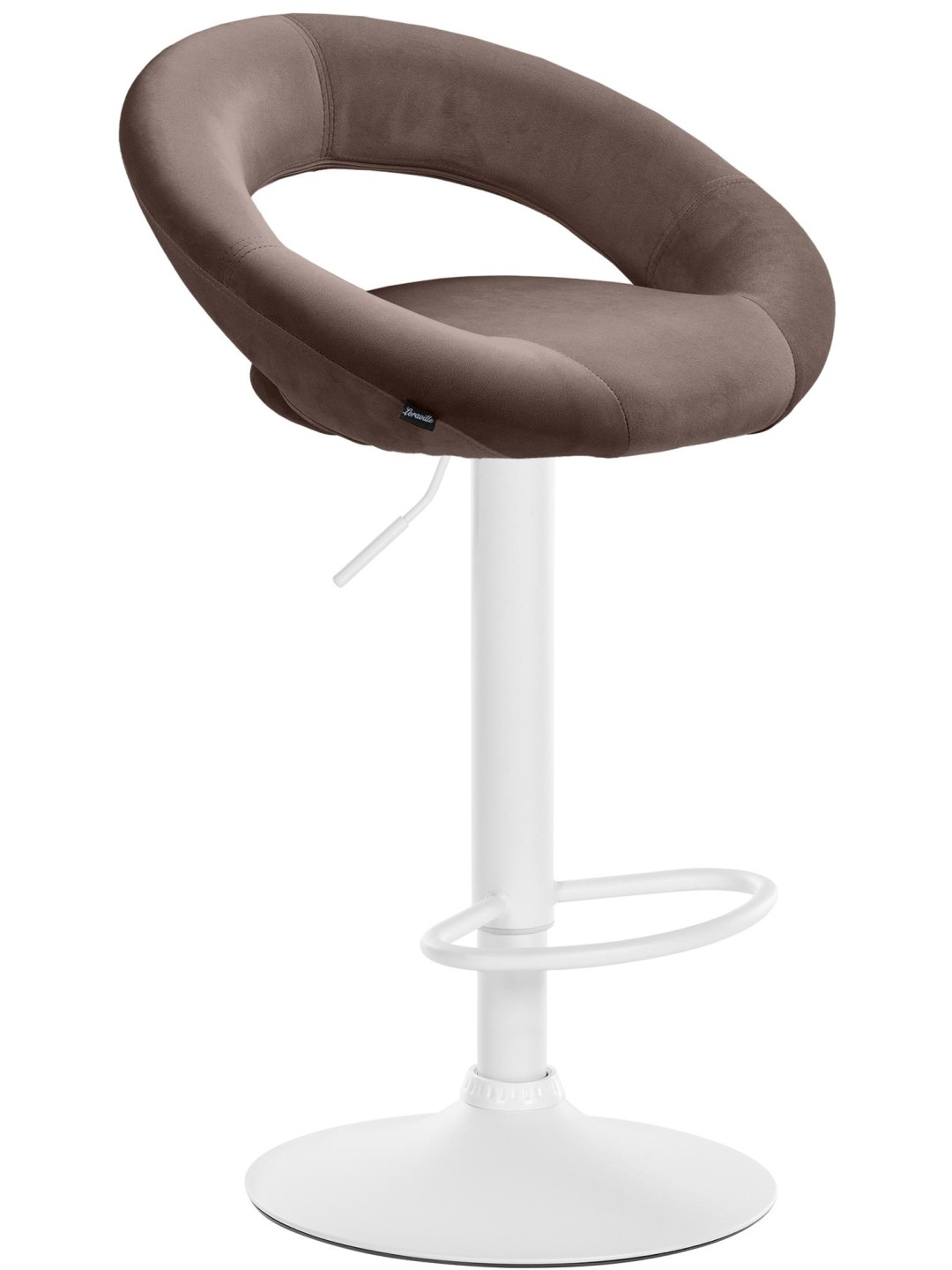 Tabouret de bar Olinda velours, brun