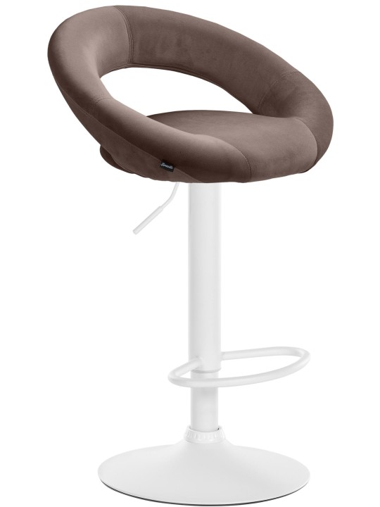 Tabouret de bar Olinda velours, brun