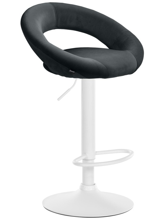 Tabouret de bar Olinda velours, noir