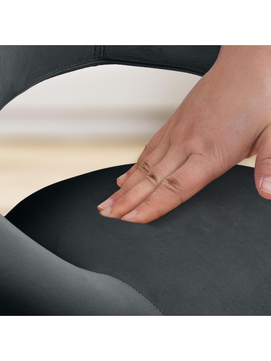 Tabouret de travail Olinda velours, noir Tabouret de travail Olinda velours, noir