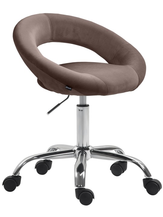 Tabouret de travail Olinda velours, brun Tabouret de travail Olinda velours, brun
