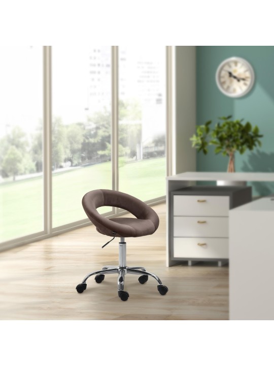 Tabouret de travail Olinda velours, brun Tabouret de travail Olinda velours, brun