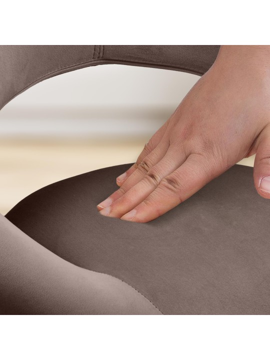 Tabouret de travail Olinda velours, brun Tabouret de travail Olinda velours, brun