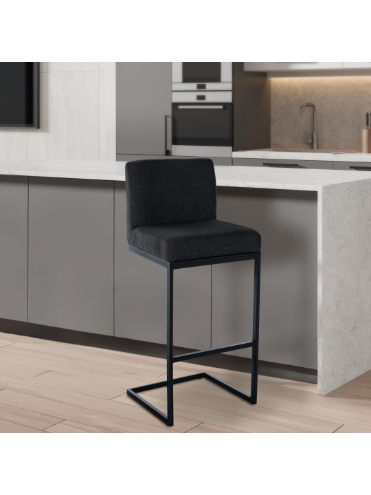 Tabouret de bar Hopewell tissu B, gris foncé