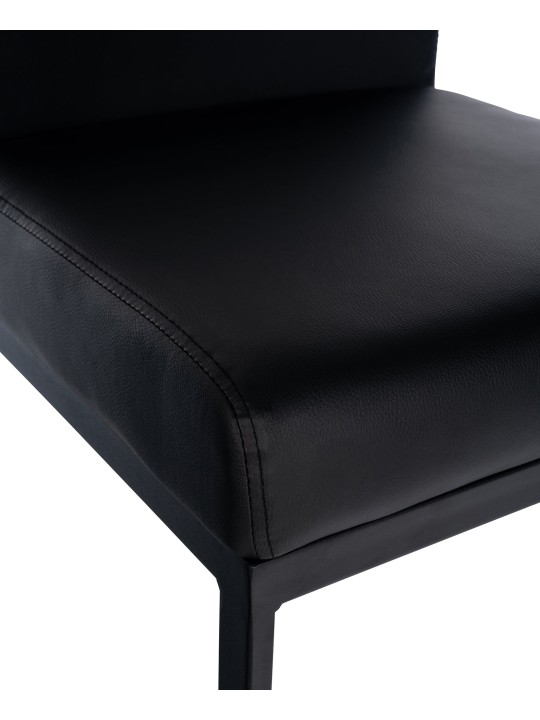 Tabouret de bar Hopewell simili cuir B, noir