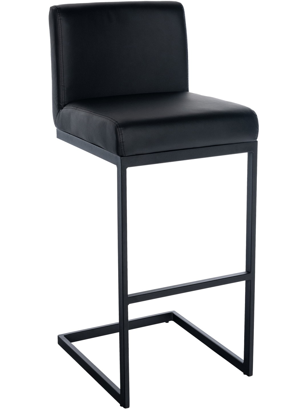 Tabouret de bar Hopewell simili cuir B, noir
