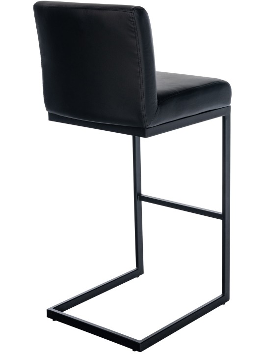 Tabouret de bar Hopewell simili cuir B, noir