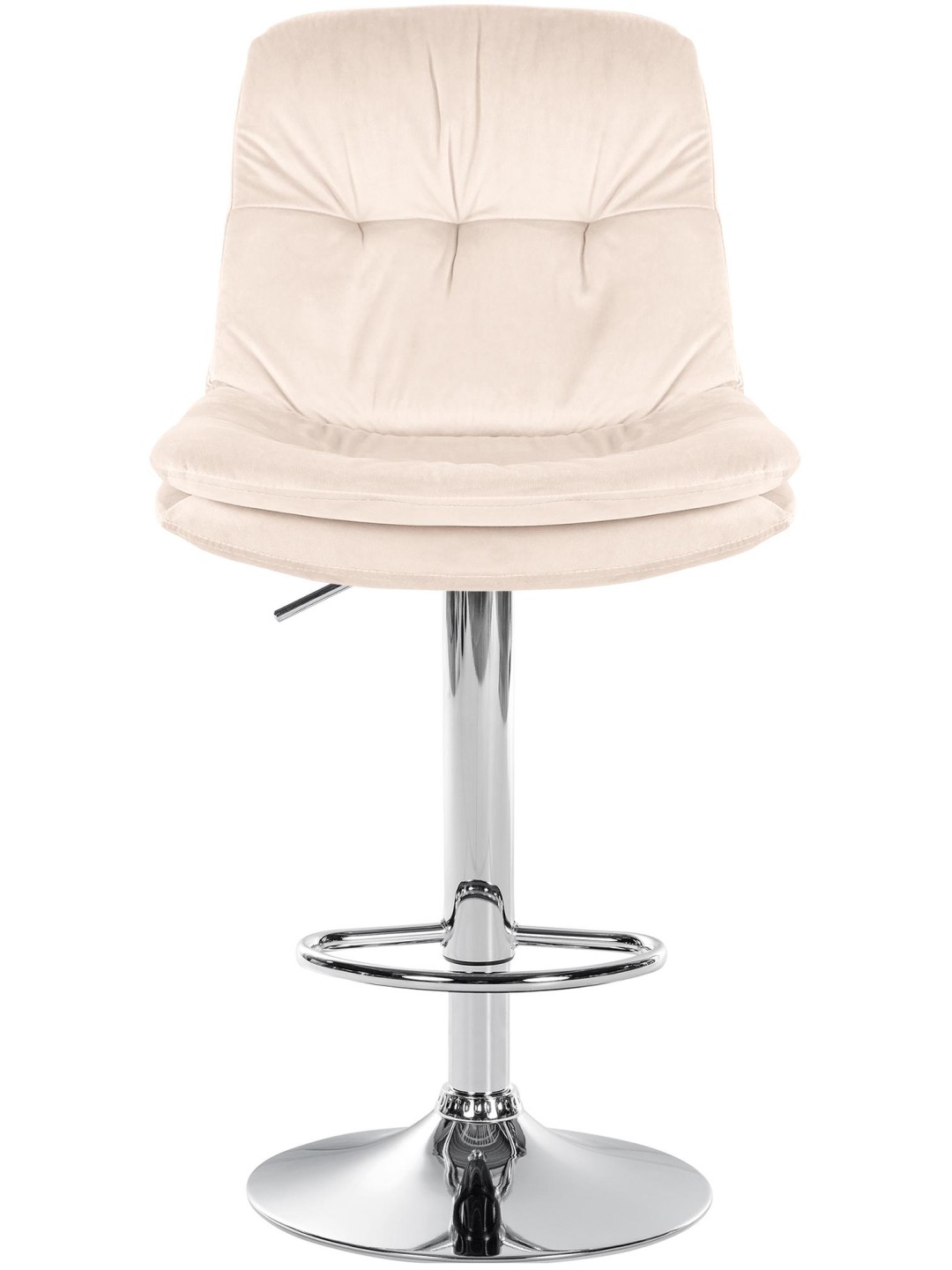 Tabouret de bar Laurel velours chrome, crème
