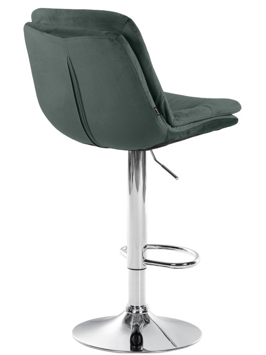 Tabouret de Bar Laurel Velours Chrome, vert foncé