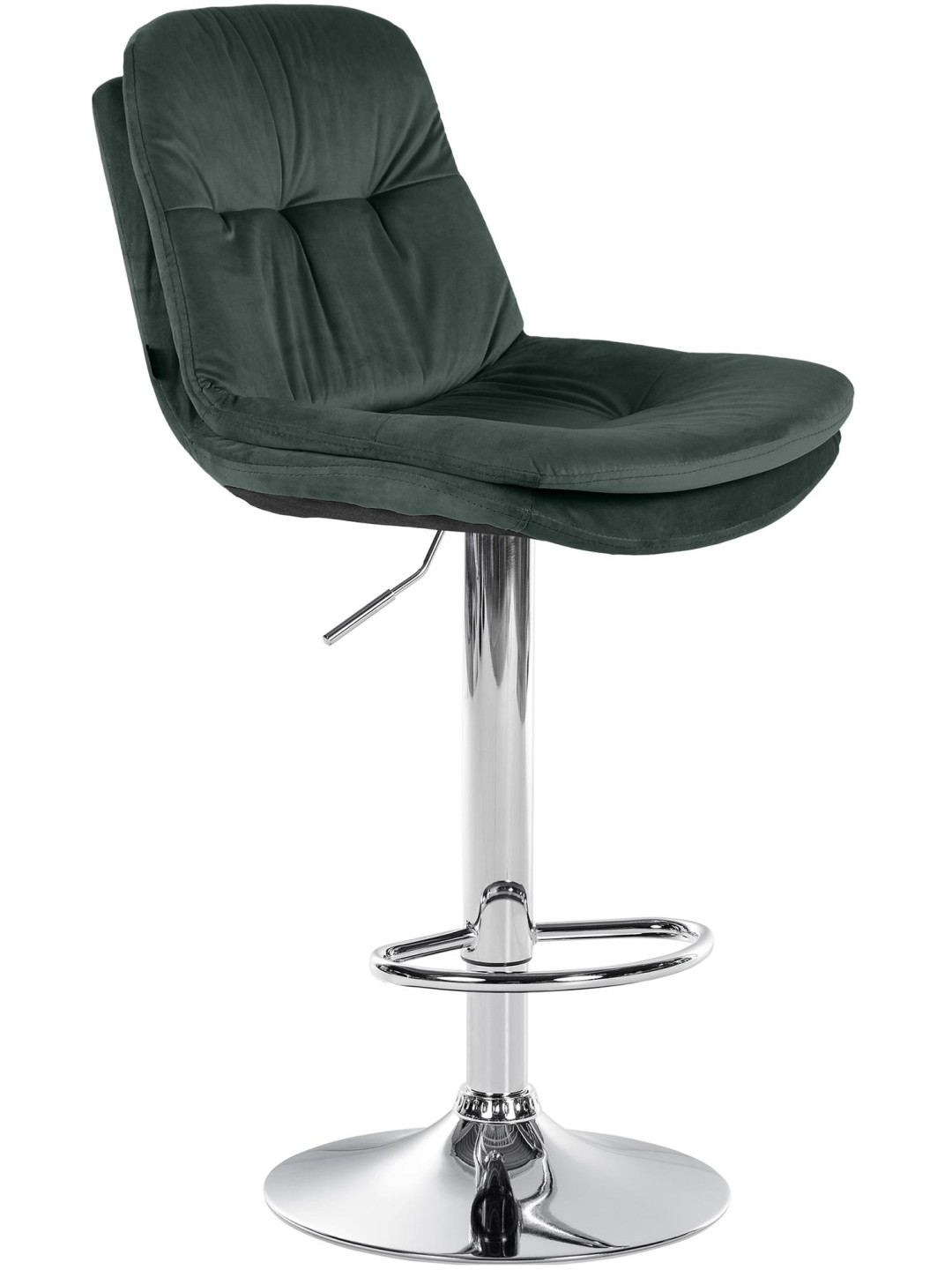 Tabouret de Bar Laurel Velours Chrome, vert foncé