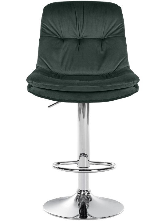 Tabouret de Bar Laurel Velours Chrome, vert foncé