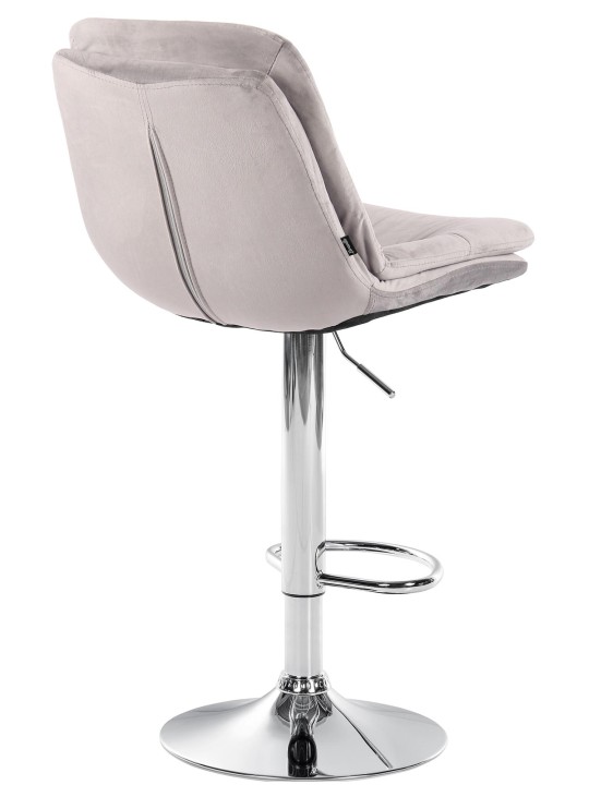 Tabouret de Bar Laurel Velours Chrome, gris